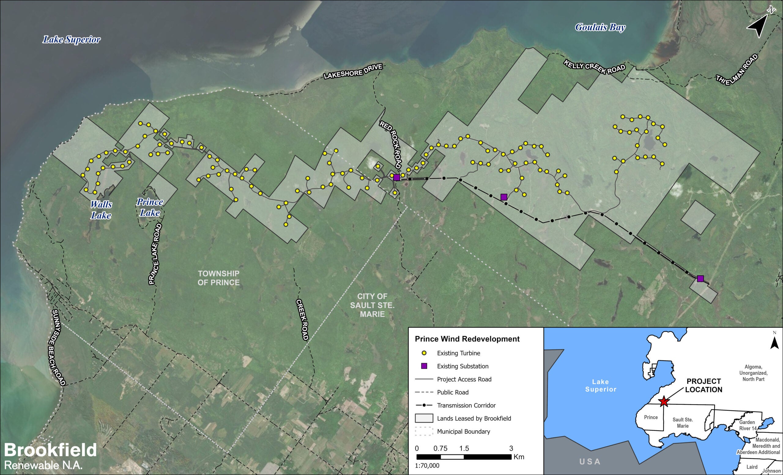 Map of Prince Wind Repowering Project